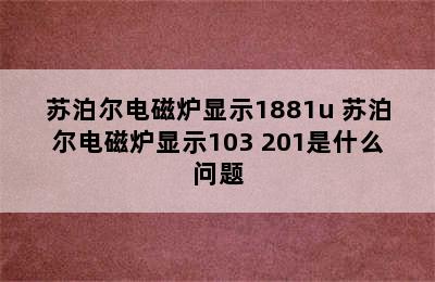 苏泊尔电磁炉显示1881u 苏泊尔电磁炉显示103 201是什么问题